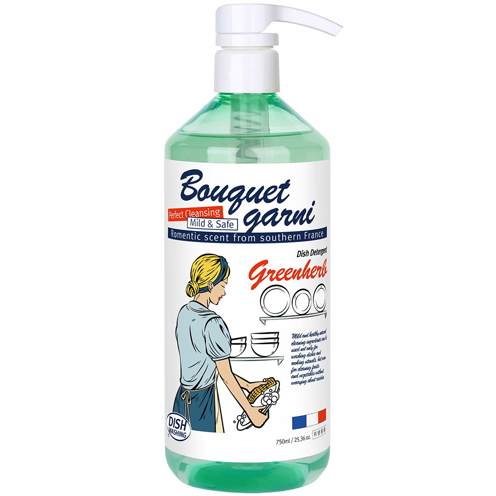  부케가르니 에코 주방세제 그린허브향 750ml 3개