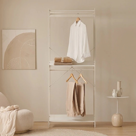 에린 2단 행거형 철제 드레스룸 시스템 옷장 800