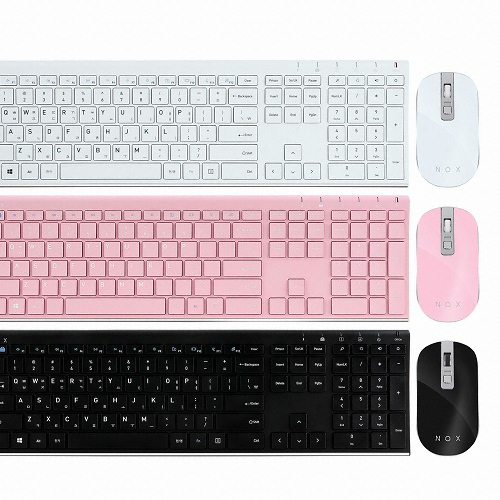 티앤에스인터내셔널 NOX NB-K1AC 무선 키보드 마우스 세트 (화이트)_이미지