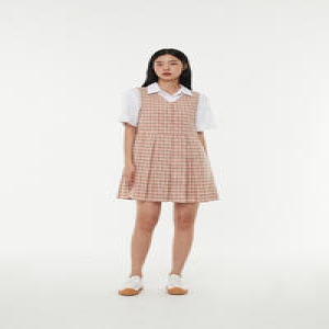 아이올리 LAP AP2WO56F V넥 민소매 체크 원피스