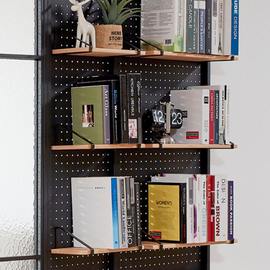 레트로하우스 틴우드 타공판 원목 선반 (35cm(가로))_이미지