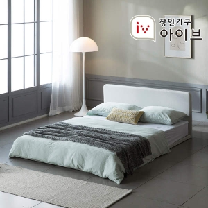  장인가구 아이브 도란 슬림 저상형 가죽평상형침대 SS [매트별도]
