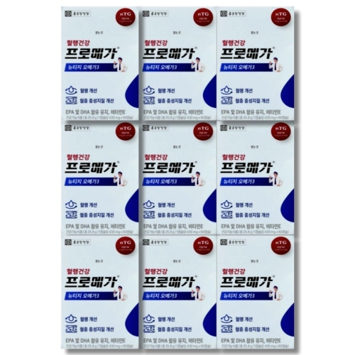 종근당건강 프로메가 뉴티지 오메가3 430mg 60캡슐 (9개)_이미지