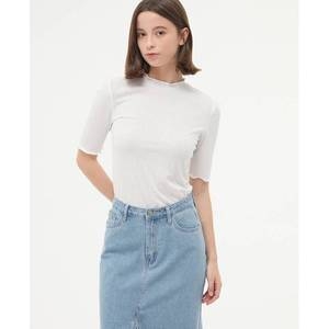 플라스틱아일랜드 여성용 날라리 반하이넥 5부 티셔츠 PQ7CH861 BLACK S_이미지