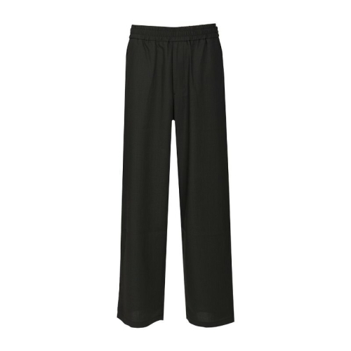 아미 블랙 엘라스틱 웨이스트밴드 스트레이트 루즈 핏 팬츠 H25HTR827 WV0066 020H25_이미지