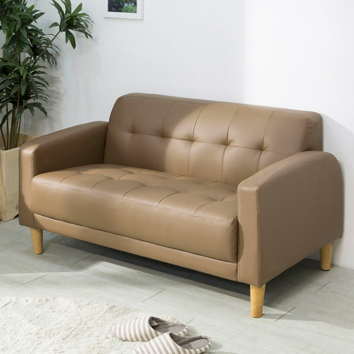 에보니아 모던 가죽 소파 2인용_이미지