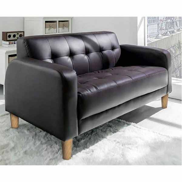 에보니아 모던 가죽 소파 2인용_이미지