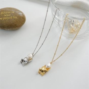 이쁜 담수진주 쭈글팬던트 목걸이 S8005643