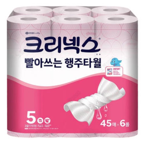 유한킴벌리 크리넥스 빨아쓰는 행주타월 45매 (6입)