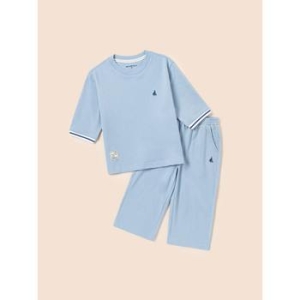  빈폴키즈 7부 피케 상하세트 스카이 블루 (BI5241U07Q)