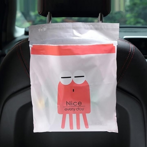 트리  차량용 접착식 쓰레기봉투 레드 15매