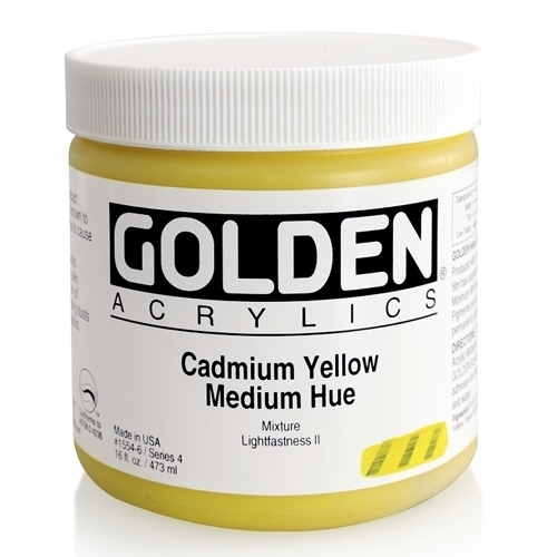 골든 H.B 아크릴릭 물감 473ML S4 Cadmium Yellow Medium Hue