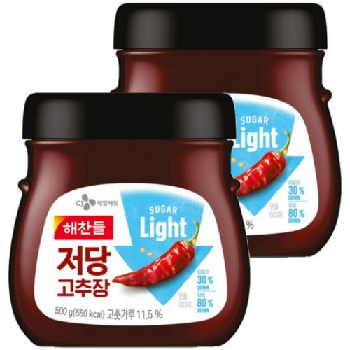 해찬들 저당 고추장 500g (2개)_이미지