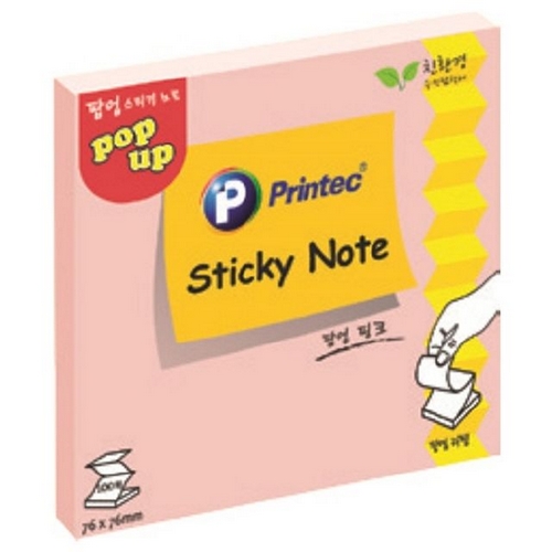 프린텍 팝업 스티키노트 리필 (핑크)_이미지