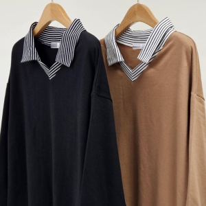 시드마켓 스위트오픈카라맨투맨티 409S715S 빅사이즈 여성의류