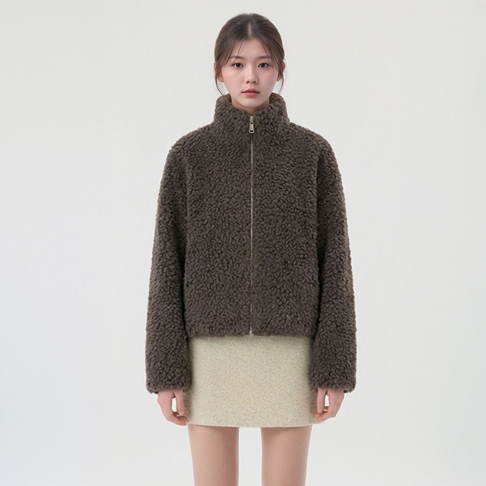 라인 부클 울 점퍼 NVTJPK98