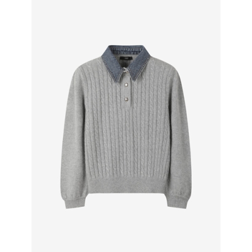 ZOOC 데님카라 디테쳐블 앙고라 풀오버 Z254KSK036