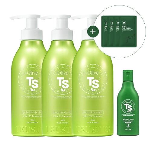  올리브 TS 트리트먼트 500ml 3개+골드플러스TS 샴푸 100g 4종세트