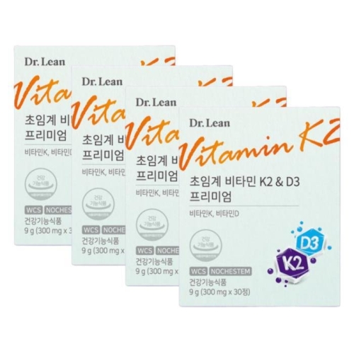 닥터린 초임계 비타민K2 D3 프리미엄 300mg 30정 (4개)_이미지