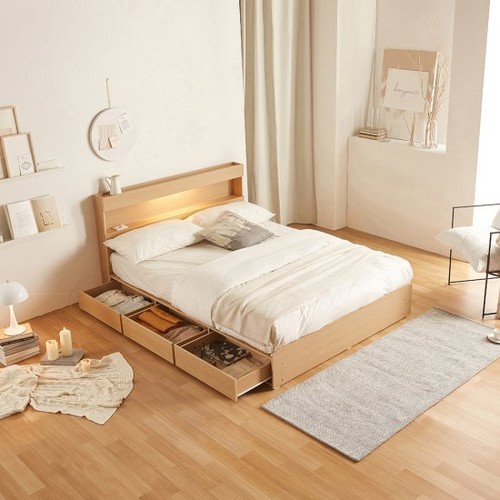 파로마 캐더린 멀티수납 LED침대 SS (매트별도)_이미지