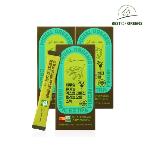 에버비키니 베스트오브그린 피쿠알 유기농 엑스트라버진 올리브오일 스틱 150g(10gx15포) (3개)_이미지