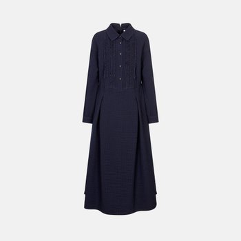 기비 프릴 디테일 체크 플레어 원피스 GY26S1FRD5437