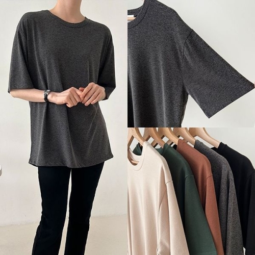 아이우먼 위쉬몰 LD 데일리무지라운드반팔티 P528H505 빅사이즈_이미지