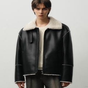 드로우핏 DRAW FIT 오버사이즈 라인 무스탕 자켓 IVORY DFJK2401IV 107076