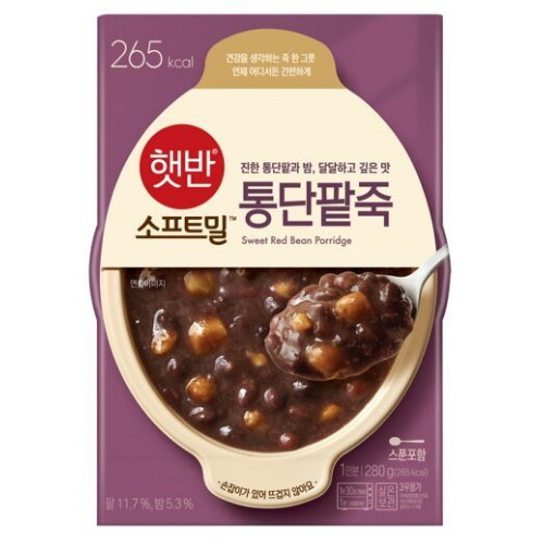 CJ제일제당 햇반 소프트밀 통단팥죽 280g이미지입니다. 누르면 해당 게시물로 새창이동합니다.