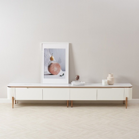 릴리 화이트 템바보드 세라믹 거실장 2800