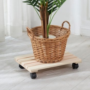 히노끼 원목 이동식 화분받침대 직사각 40x26cm 서울리빙_이미지