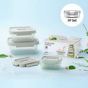 착착 밀폐용기 5P 세트 선물케이스 집들이 결혼 돌잔치 답례품