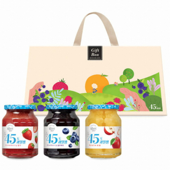 복음자리 45도 잼 1호 선물세트 1.05kg (딸기잼 350g+블루베리잼 350g+사과잼 350g) (1개)