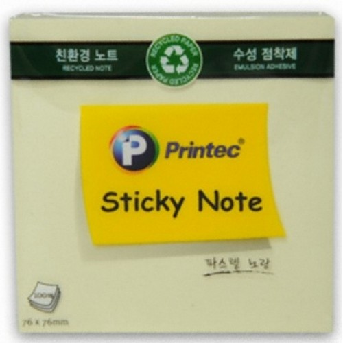 프린텍 친환경 스티키노트 E7676Y [1개]
