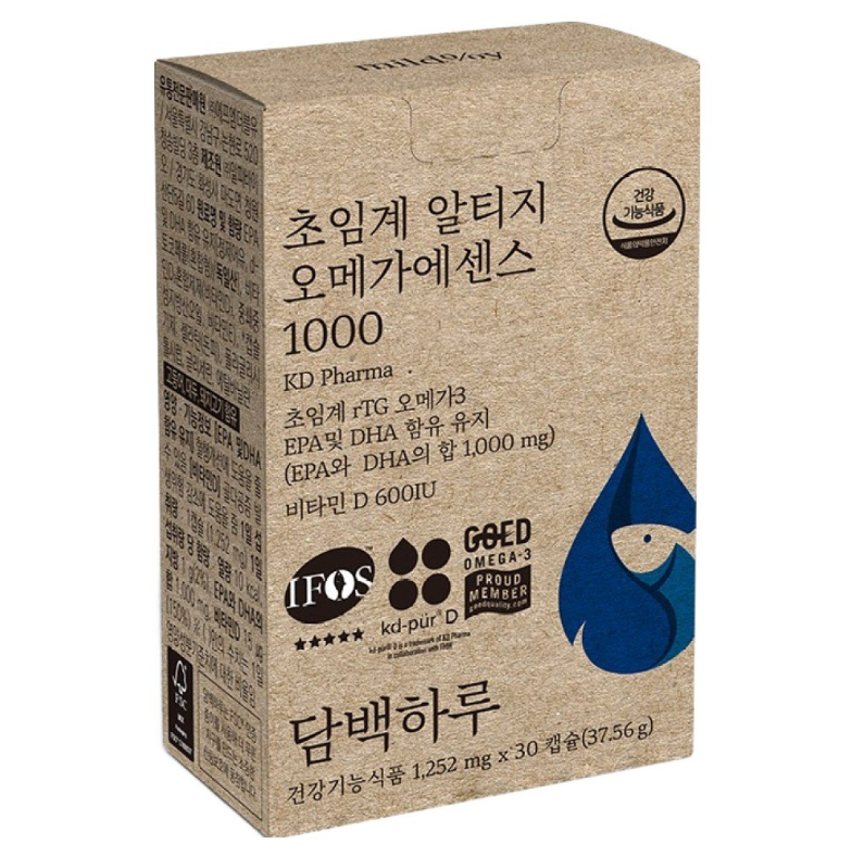 담백하루 초임계 알티지 오메가3 에센스 1000 1255mg 30캡슐 (2개)_이미지