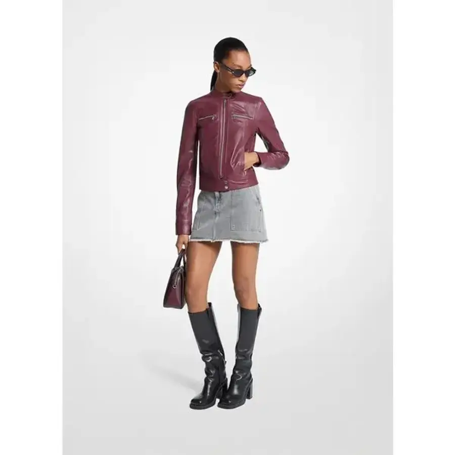 정가 710000원 집업 프론트 레더 자켓 MF520JW8RK635