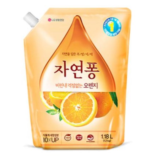 LG생활건강 자연퐁 2X 오렌지 리필 1.18L (6개)