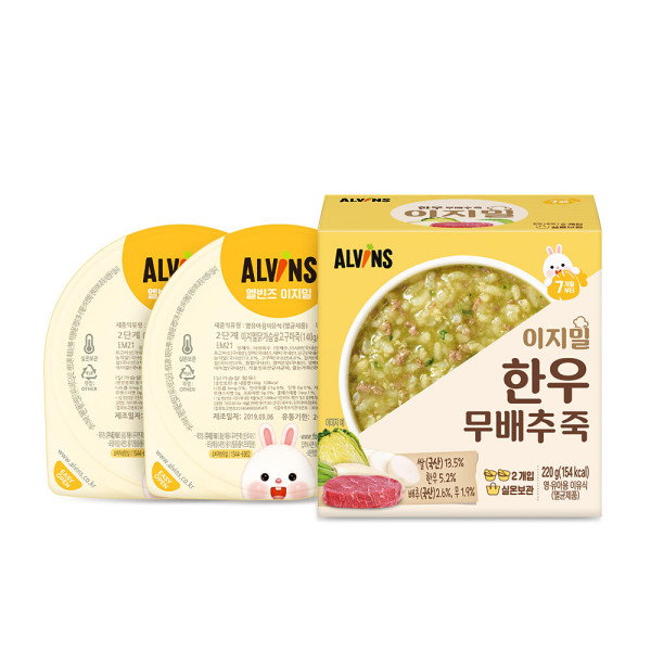 엘빈즈 이지밀 한우무배추죽 중기 220g이미지입니다. 누르면 해당 게시물로 새창이동합니다.