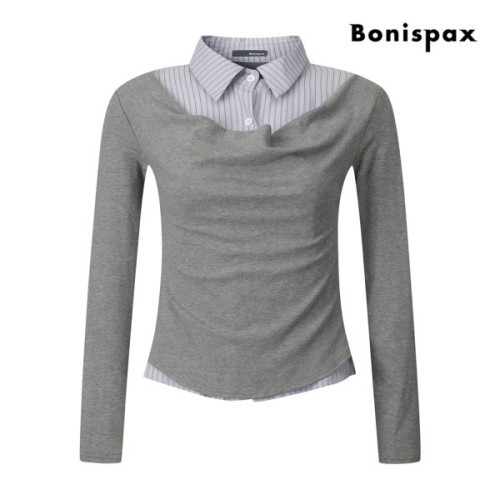 보니스팍스 셔츠 레이어드형 슬림 티셔츠 XQ3TS004M0_이미지