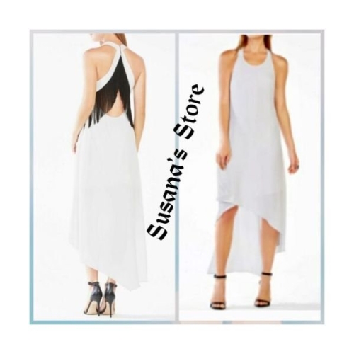 BCBG MAXAZRIA MAXAZRIA 비키 프린지 하이로우 시프트 드레스 사이즈 L 1494380 단일사이즈_이미지