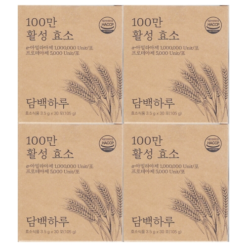 알피바이오 담백하루 100만 활성 효소 30포 (4개)