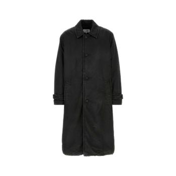 �������������� MM6 Black cotton blend overcoat SH0AA0015M35452 899 T