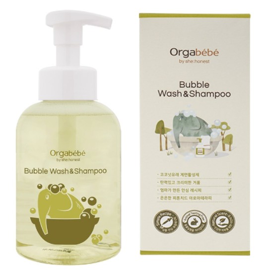 오가베베 버블 워시&샴푸 500ml (1개)