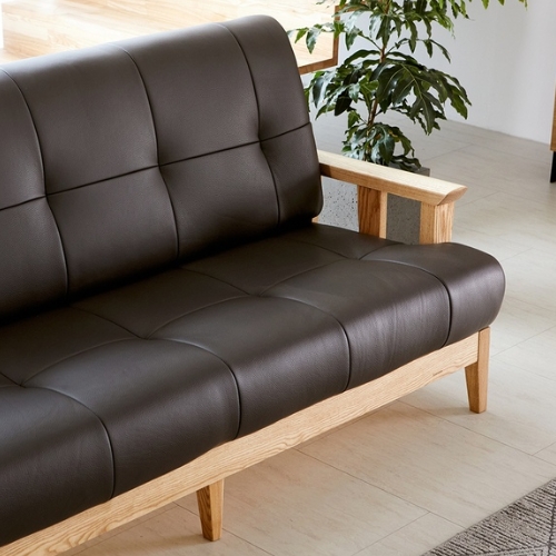 로코코 스칸센 카우 천연가죽 소파 4인용 (스툴포함)_이미지