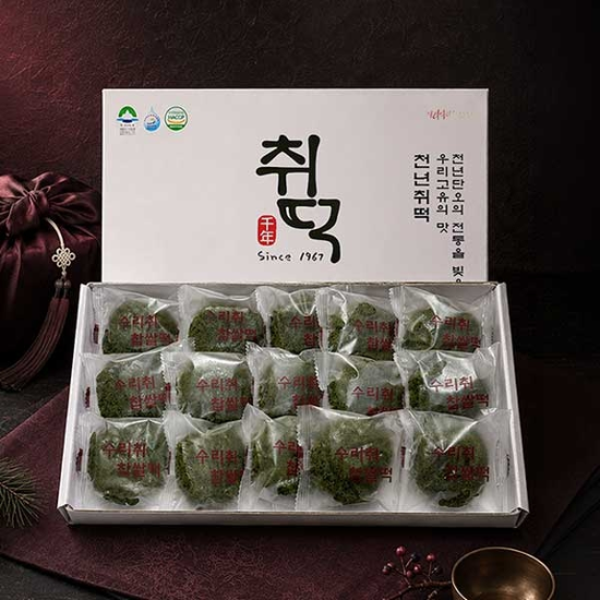 자연맛남 강원도 정선 수리취 찹쌀떡 1kg 선물세트 [1개]