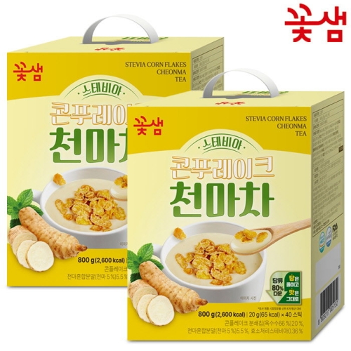 꽃샘식품 꽃샘 스테비아 콘푸레이크 천마차 40개입 (2개)