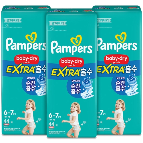 팸퍼스 베이비 드라이 엑스트라 흡수 팬티형 6-7단계-공용이미지입니다. 누르면 해당 게시물로 새창이동합니다.