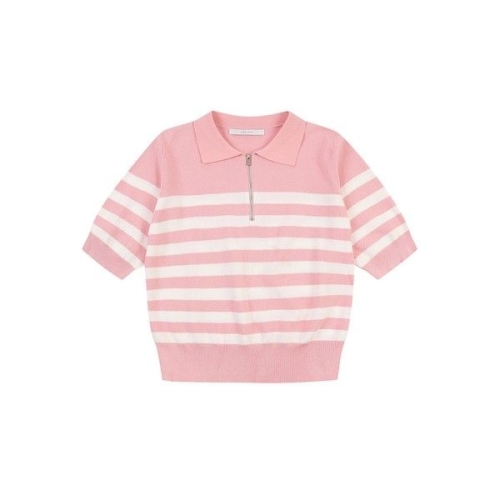 반에이크 ST패턴 반집업 반팔니트_VB35KTQ303Z_이미지