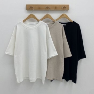 빅사이즈티 Q224L510 데일리피치기모R반팔티 RD