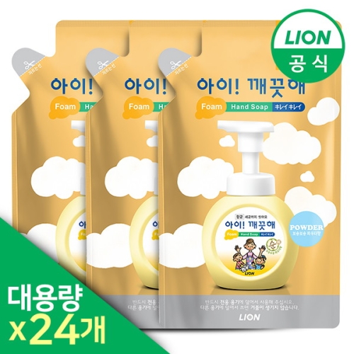 CJ라이온 아이깨끗해 순 항균 폼 핸드 솝 리필 450ml (24개)